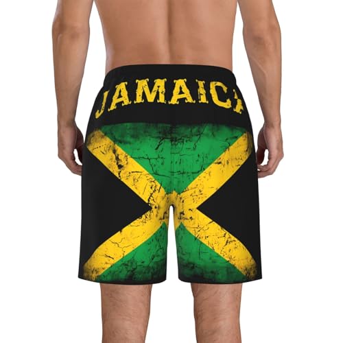 Vintage Jamaica Flag Men's Quick Dry Swim Trunks Beach Board Shorts Swimming Swimwear3
