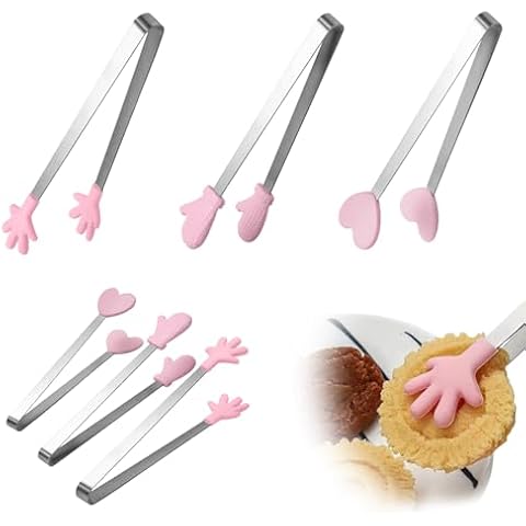MEGAVOW Mini Silicone Food Tongs Set Cover
