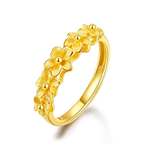 Bague fleurs fraîches ajustable HMJGDHX en or jaune pour sublimer votre style quotidien