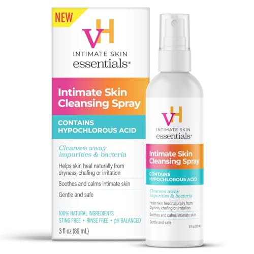 vH essentials Intimate Cleansing Spray with Hypochlorous Acid 3 fl oz – Gentle, pH-Balanced...