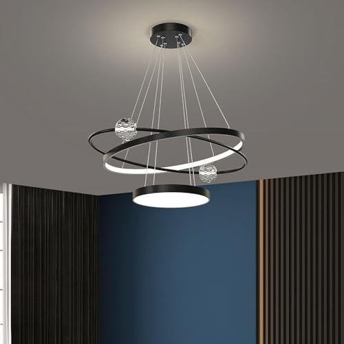 Lámpara Colgante Moderna, Moderna, Regulable, con Disco de luz, Pantalla acrílica, Altura Ajustable, para vestíbulo, Cocina y Comedor.
