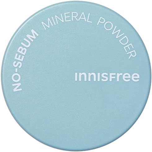 innisfree No Sebum Mineral Natural Powder 5 Grams For Oil Control For Oily Skin, Makeup Fixer & Reduces Hair Greasiness-3 In 1 Power, Korean Makeup