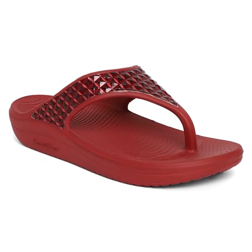 Image of GOLDSTAR SASHA-02 Red Comfortable EVA Waterproof Slippers Flip Flops Chappals Cushioned Sliders Daily Use Slipper Slip-On Slipper /Sliders For Women