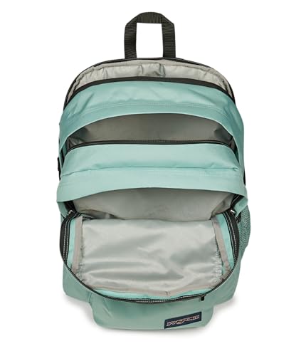 Image of JanSport Main Campus Backpack - Travel or Work Backpack with 15-Inch Laptop Sleeve and Dual Water Bottle Pockets, Faded Sage