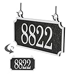 Hanging House Number Sign Plaque - Hanging Mailbox Number Sign,Address Sign Plaque,House Numbers for Outside House,Mailbox Post,Lamp Post,Light Post,Yard Metal With Hooks 9.8 x 5.2 inch