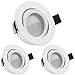 Produktbild LEDANDO 3er LED Einbaustrahler Set Weiß matt mit LED GU10 Markenstrahler 5W DIMMBAR - warmweiss - 110° Abstrahlwinkel - schwenkbar - 35W Ersatz - A+ - LED Spot 5 Watt - Einbauleuchte LED rund