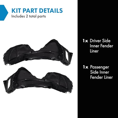 Image of TRQ Inner Fender Liner Set Compatible with 2018-2022 Dodge Challenger CH1248215 CH1249215