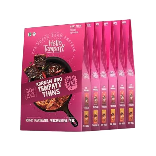 Sponsored Ad - Korean BBQ Tempeh Thins | Value Pack of 6 | Protein Rich | Heat & Eat | More Nutritious than Paneer & Tofu | High Fibre
