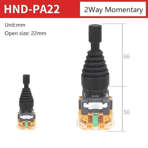 Joystick de commande 22mm HND-PA12 monolever 4 positions momentané haute précision