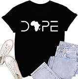 SUWATOIN Womens Black Pride Shirts Black History Month T-Shirt Juneteenth Tee African American Melanin Short Sleeve