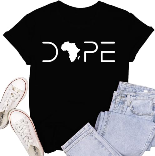 SUWATOIN Womens Black Pride Shirts Black History Month T-Shirt Juneteenth Tee African American Melanin Short Sleeve