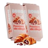 Bono Soft Cherry Filled Croissants - Pack of 2 - Individually Wrapped Filled Brioche Pastries - 7.05 oz...