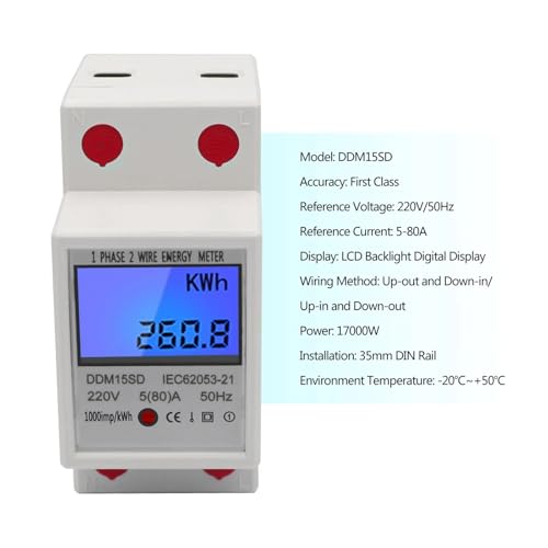 Compteur d'énergie monophasé avec écran LCD rétroéclairé DDM15SD - 3