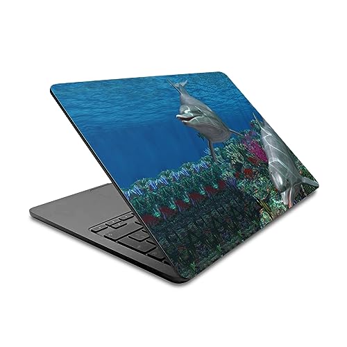 Autocollant MacBook Air 13.6 Anti-Rayures Skin Vinyle Simone Gatterwe Jumeaux Dauphins Durable