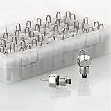 Premium-Material: Hochwertige Vernebelungsdüsen aus Edelstahl mit präziser Öffnung, auslaufsicher. Düsengröße: Passt auf die meisten Nebeldüsen mit NPT1/8-Gewinde (10 mm); Öffnungsdurchmesser: 0,15–0,5 mm. Je kleiner die Öffnung, desto feiner der Nebel. Auslaufsicher: Mit Filter ausgestattet und die Nebeltröpfchengröße beträgt ca. 20 µm. Hoher Druck kann einen feineren Nebeleffekt erzeugen. Hoher Arbeitsdruck: 20–80 bar (290–1160 psi), muss mit einer Hochdruckpumpe verwendet werden. Weit