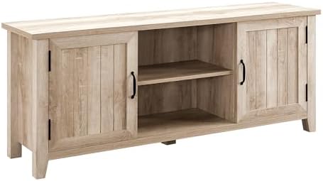 Walker Edison W70CSPTB 70 in. Wood Media TV Stand Storage Console - Traditional Brown