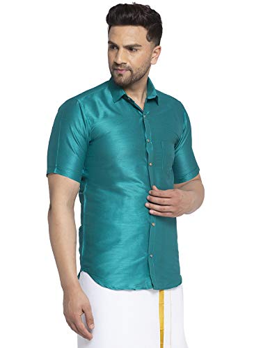 Image of SAIFOO Men's Classic Silk Ethnic Shirt.