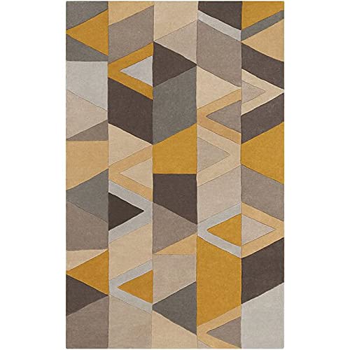 Image of Handmade Tuffted Pure Woollen Thick Geometrical Carpet for Living Room and Bedroom with 1.4 Inch Pile Height Size 2 x 6 feet Mult New FTE01