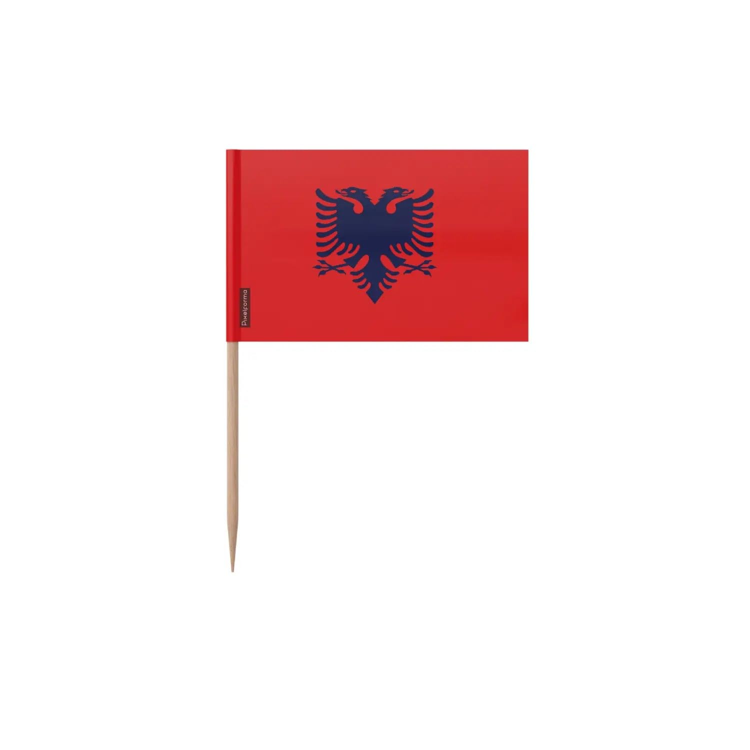Cure-dents drapeau Albanie 10 cm pour buffet de fête - Lot de 100