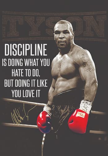 Tallenge - Mike Tyson - Discipline Is Doing What You Hate To Do - Small Poster Paper (12 x 12 inches) - Multicolour.