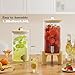 VOVUVK 1.2 Gallon Glass Drink Dispenser For Parties, beverage dispenser with Bamboo wood stand And Stainless Steel Spigot, Juice or lemonade dispenser Laundry Detergent Dispenser (1 PACK)