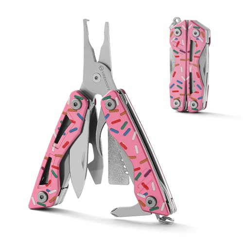 VIRENKNIFE 13-in-1Multi Tool Pliers Stainless Steel Mini EDC Multitool with Pocket Knife ScrewdriverBottle OpenerFishing Hook SharpenerPerfect for Camping Hiking FishingDonut