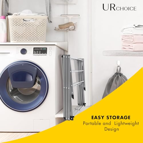 UR CHOICE 3-Tier Foldable Clothes Airer Drying Rack, 12M Indoor & Outdoor Clothes Horse with 11 Thickened Poles | Space Saving Laundry Stand for Towels & Garments | 20kg Load, 73×37×115cm - Image 5