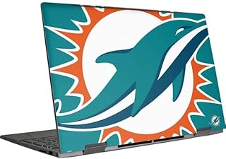 Skinit Decal Laptop Skin Compatible with HP Envy x360 Convertible 15-ed0047nr (2020) - Officially Licensed NFL Miami Dolphins Large Logo Design
