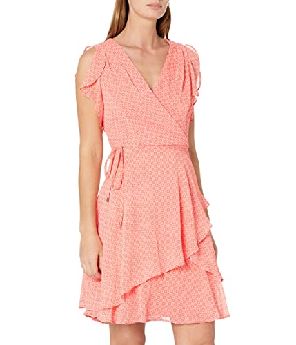 Image of Tommy Hilfiger Women's Sleeveless Surplice Neck Chiffon Belted Midi Dress