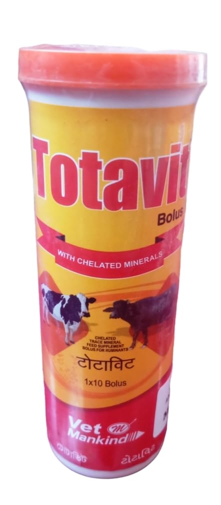 Totavit Bolus with Chelated Trace Minerals Feed Supplement Bolus for Ruminants for Cow,Buffalo Pet Health Supplement (1X10 Bolus) (B0CVLCP5FY) Amazon Price History, Amazon Price Tracker