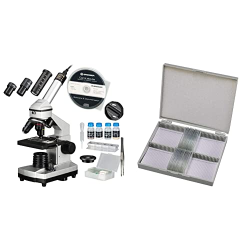 Microscope Bresser Junior 40x-1024x kit observation biologique avec coffret 25 lames