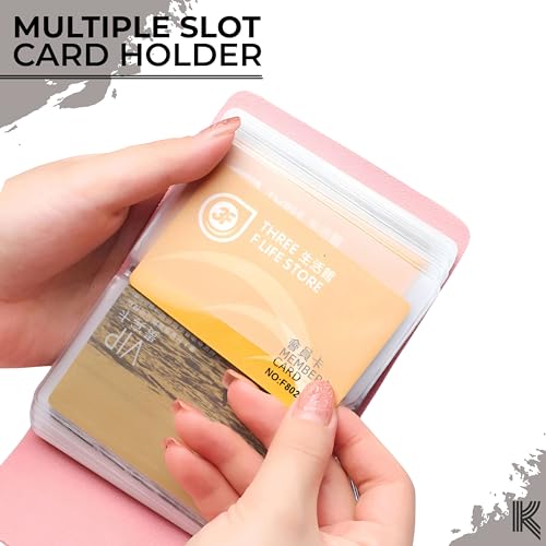 Image of Kraptick Card Holder Wallet for Men & Women - Credit Card Holder Organizer Multi Slot Card Case Wallet Compact Visiting Card Holder Slim Pocket Card Organizer for Daily Use & Travel (Plain)