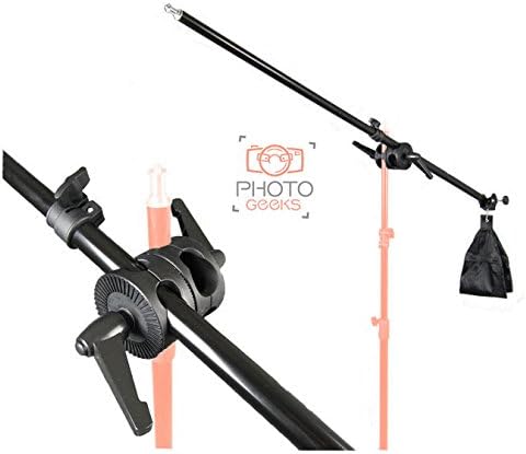 Studio Boom Arm & Lock Nut Extension Arm for Photography Light Stand/PhotoGeeks® / Standard Spigot Mount with 1/4" Thread