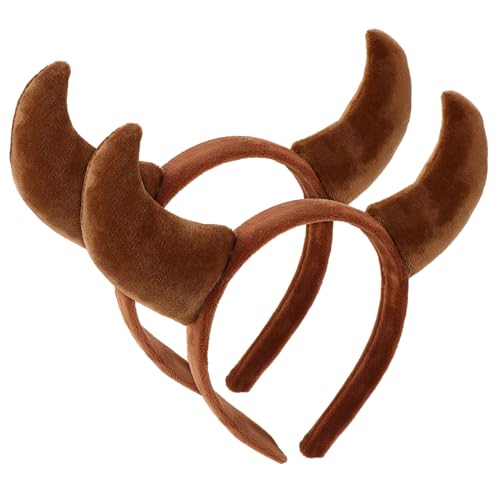 Alipis 2pcs Plush Cow Horns Headband Devil Sheep Horns Hair 