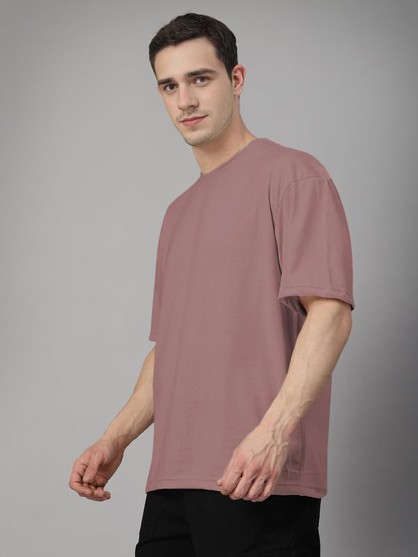 Image of CHKOKKO Oversized Tshirt for man Solid Classic Round Neck Loose Fit Half Sleeve Soft and Comfortable Casual Stylish wear for Summer
