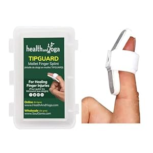 SoulGenie TipGuard Finger Splint for Mallet Finger Deformity and Post-Surgical Care – Adjustable Finger Straightener and Trigger Finger Brace – 2 Sizes Set