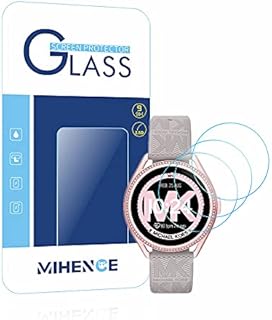 MIHENCE Kompatibel für Michael Kors Damen Gen 5E MKGO Schutzfolie, 9H Premium Echtes gehärtetes Glas Displayschutzfolie für Michael Kors Damen Gen 5E MKGO Smartwatch (3 Stück)