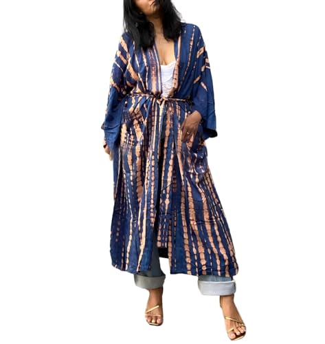 Image of Women's Kimono Cover Up Long Beach Dress Swimsuit Cover Ups Colorful Cardigan Lightweight Robe for Swimwear