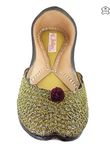 Image of Fulkari Prime Pure Leather Casual Women's Soft Leather Bite and Pinch Free Ladies Jutti Ethnic Mojari