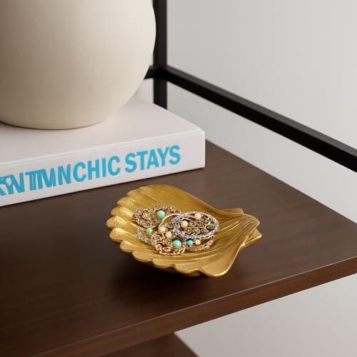 Image of MARKET 99 Golden Ribbed Aluminium Decorative Platter | Glossy Designer Tray for Table, Dining, Center & Coffee Table Decor | Elegant Festive, Diwali, Housewarming & Gifting Display