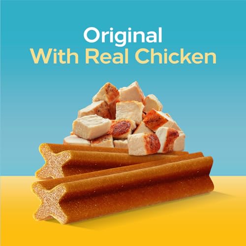 Image of Pedigree Dentastix Large Dog Treats, Original Flavor with Real Chicken, (4) 18ct Bag (72 Treats Total)