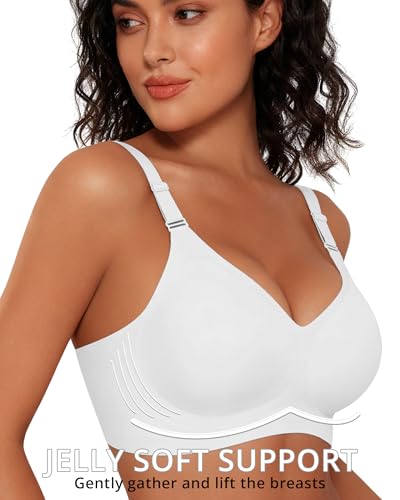 Image of Gailife Womens Jelly Comfortable Bras for Women No Underwire Supportive Bra | Wireless Bra Seamless Bralette Push Up,Soft Tshirt Bras,Mesh V /V Neck,U-back /X-back,Breathable Semi-fixed Pads,Bra Extender