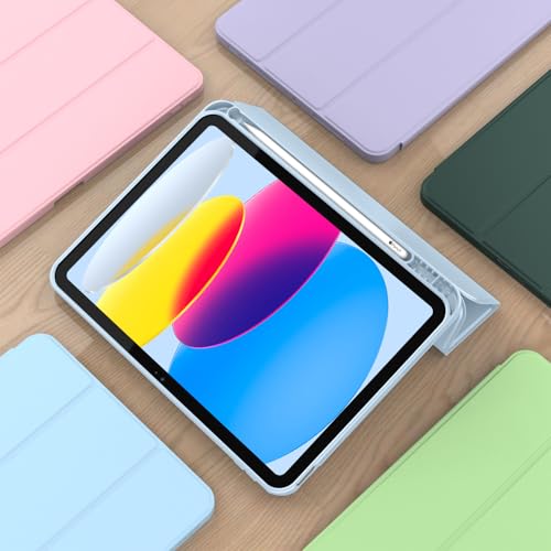 Image of ToaPoia Case for iPad (A16) 11 Inch 2025 /iPad 10th Generation 10.9 Inch 2022, Slim Trifold Stand Protective Cover with Pencil Holder and Soft TPU Back,Support Auto Sleep /Wake (Sky Blue)