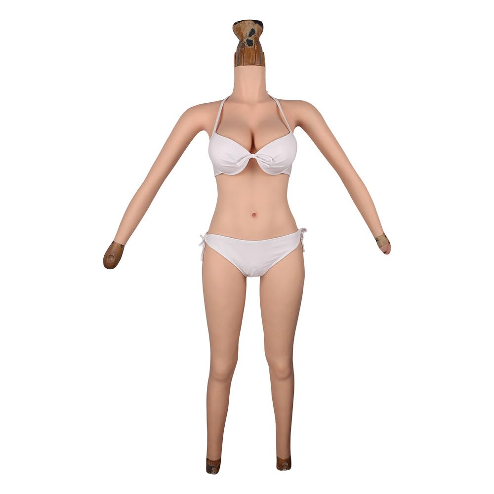 Silikonowe body na piersi i body do crossdressingu, realistyczny kostium feminizujący z zakryciem ramion i zakładką, proteza MTF Drag Cosplay dla mężczyzn