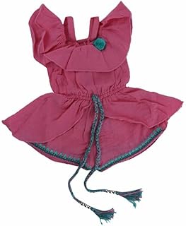 Flutter sleeve baby girl dress romper - 6-12 Months - pink