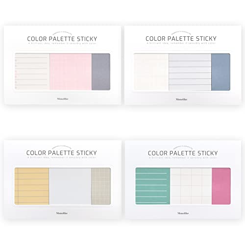 モノライク カラーパレットスティキ プラン Color palette Sticky Plan 30p A セット 4p - デザイン1個あたり30シート、粘着メモ