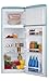 Amica KGC 15632 T Retro Kühl-/Gefrierkombination / Ice Blue (Türkis) / 144cm (H) x 55cm (B) x 62cm (T) / Retro-Design / Kühlschrank mit Gefrierfach
