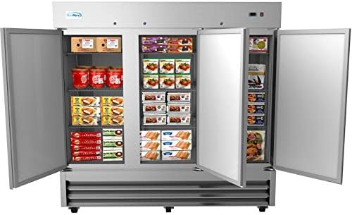 KoolMore 82" 3 Door Stainless Steel Upright Commercial Reach-in Freezer - 72 cu. ft, Model:RIF-3D-SS