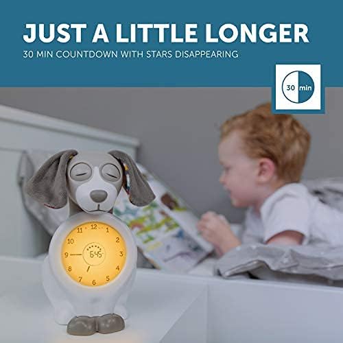 ZAZU Davy The Dog Clock - Sleep Trainer Clock & Nightlight for Kids, Taupe - Image 5
