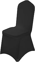 Chair Covers Wedding 50Pcs Black Chair Cover Polyester Spandex Stretch Removable Washable Slipcovers Chair Covers for Wedding Banquet Celebra